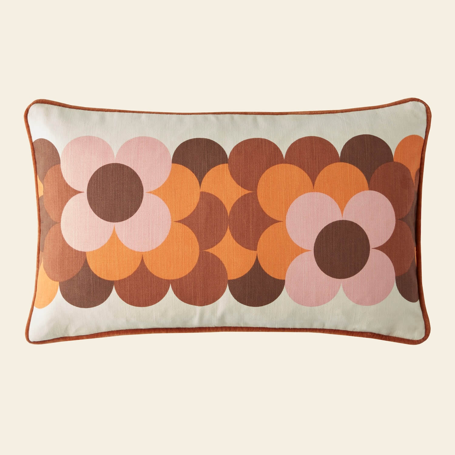 Retro Flower Stripe Cushion - Canyon - Image 3