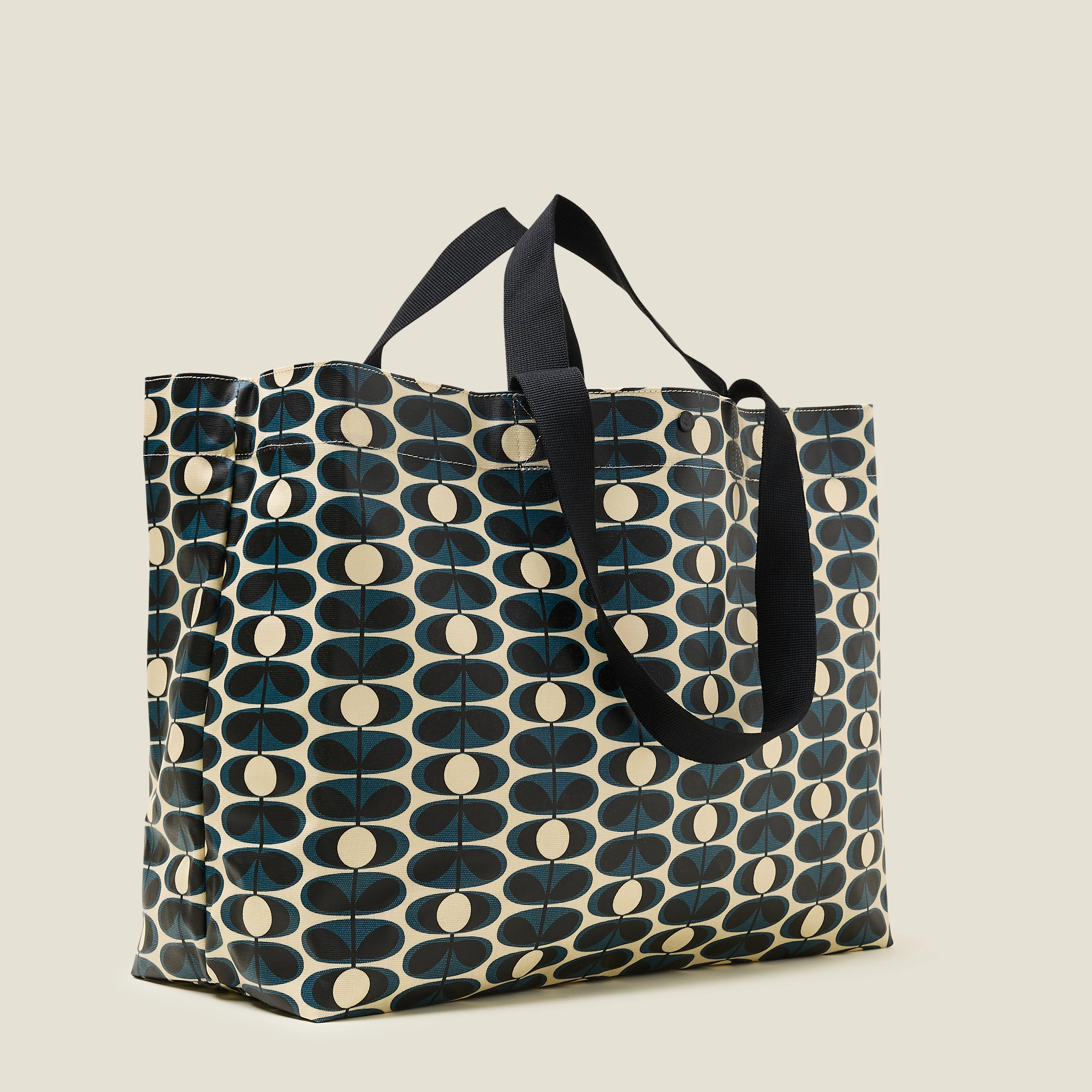 Roll out Large Tote - Flower Oval Stem Indigo - Image 2