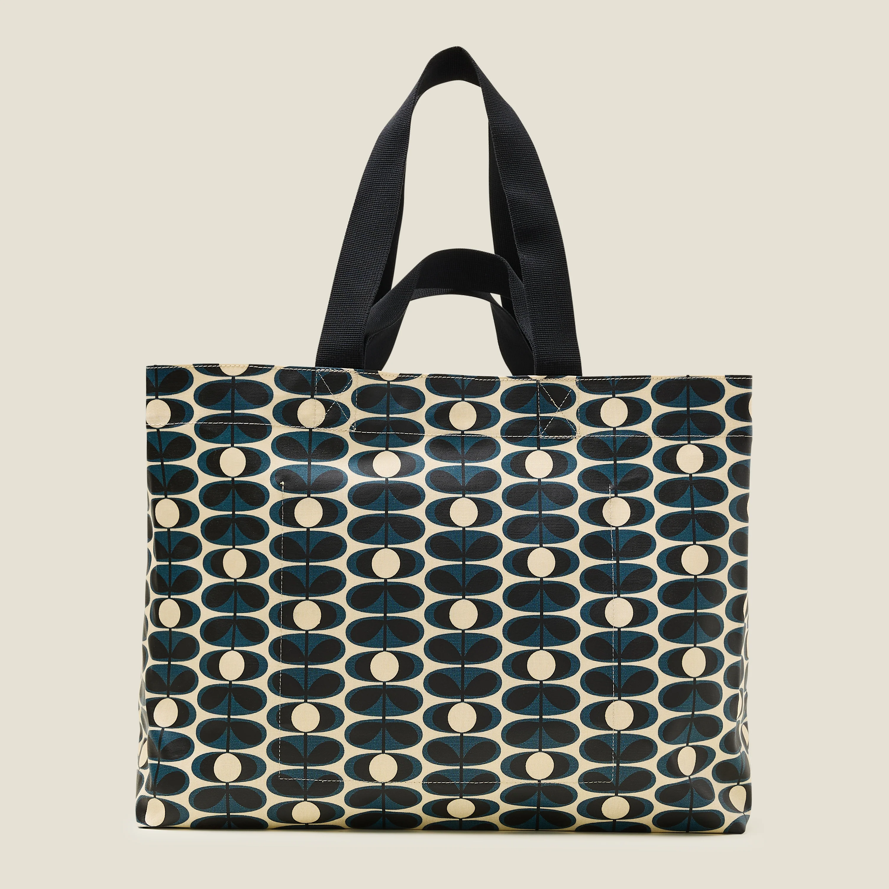 Roll out Large Tote - Flower Oval Stem Indigo - Image 3