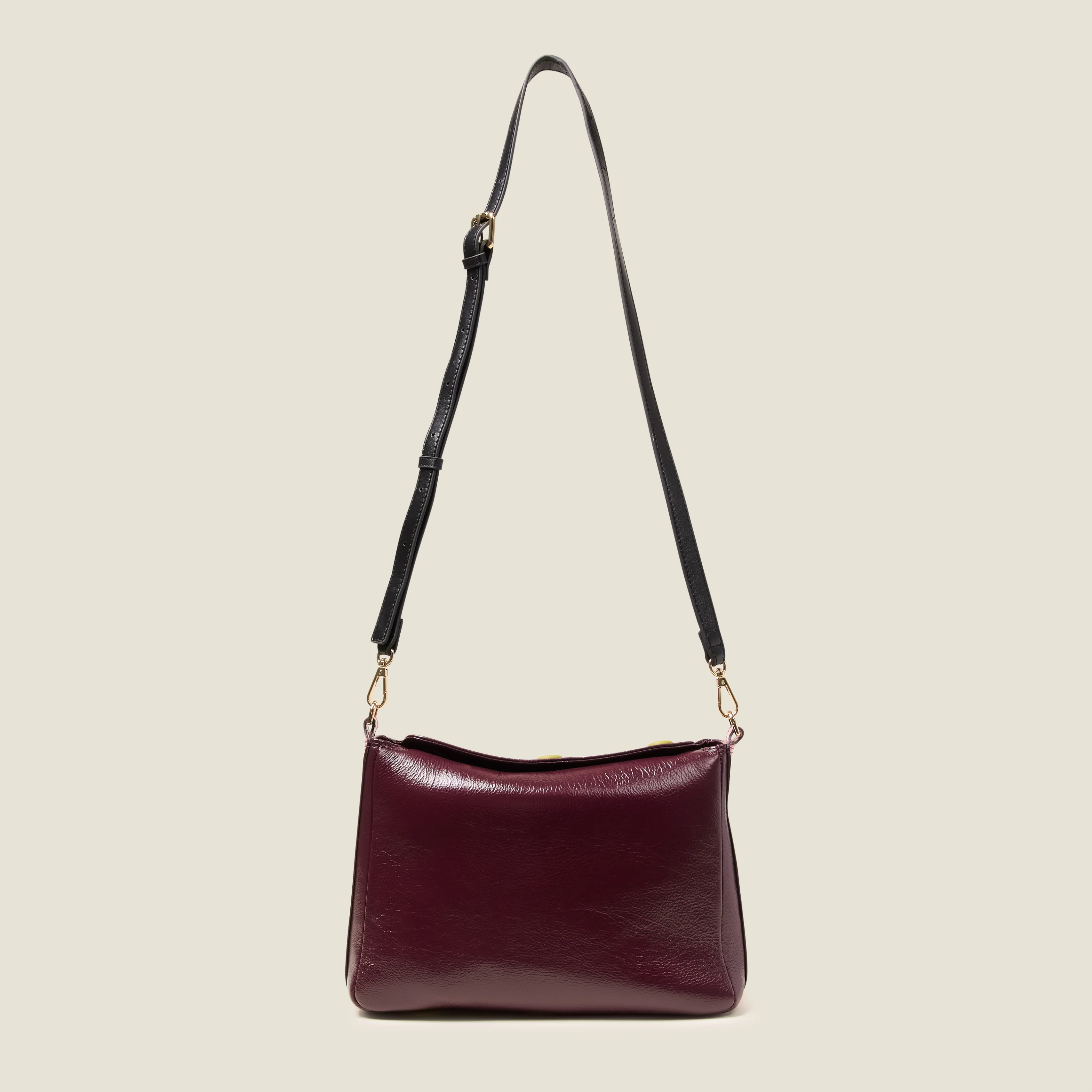 Small Softie Leather Shoulder Bag - OK Colourblock Burgundy - Image 5