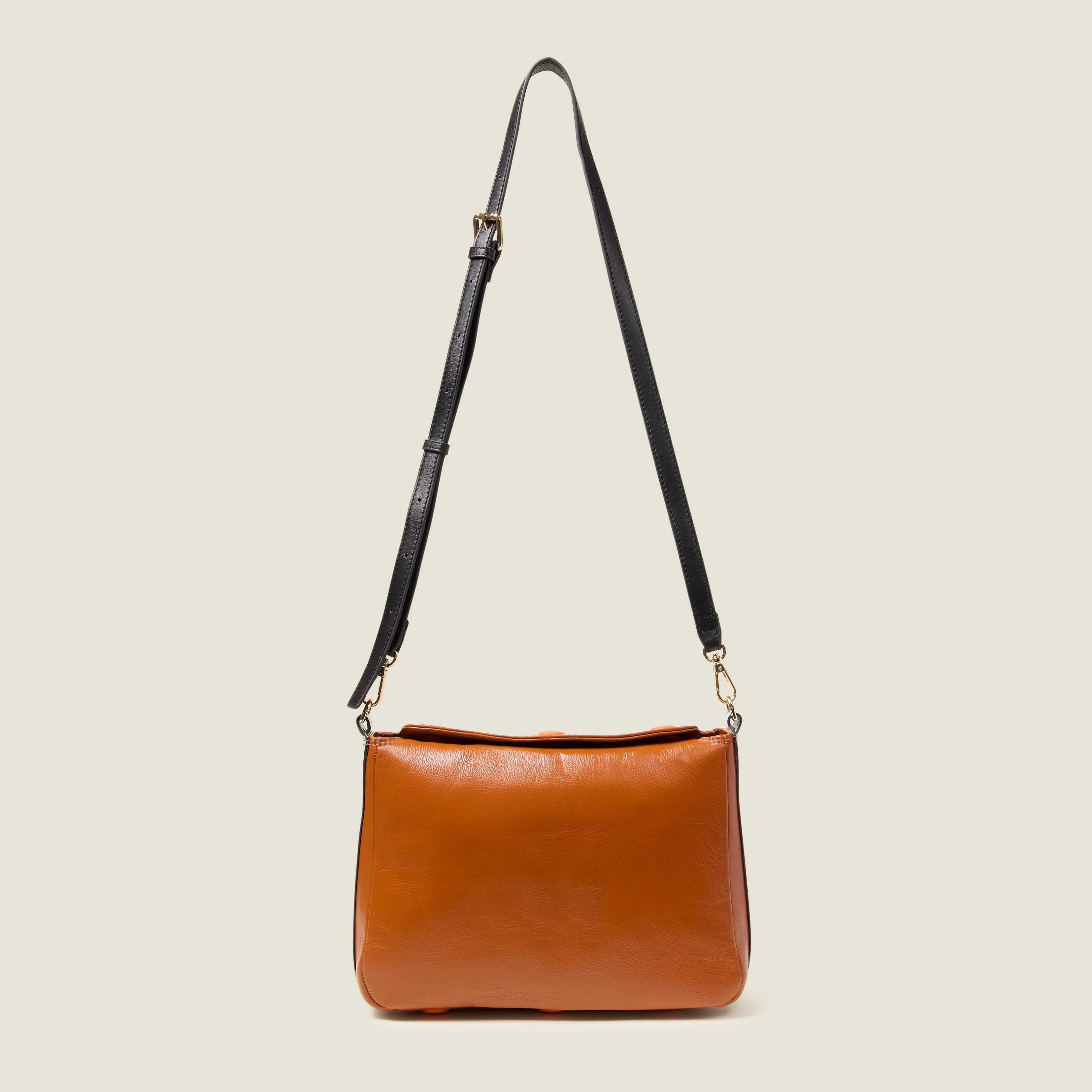 Small Softie Leather Shoulder Bag - OK Colourblock Sienna - Image 4