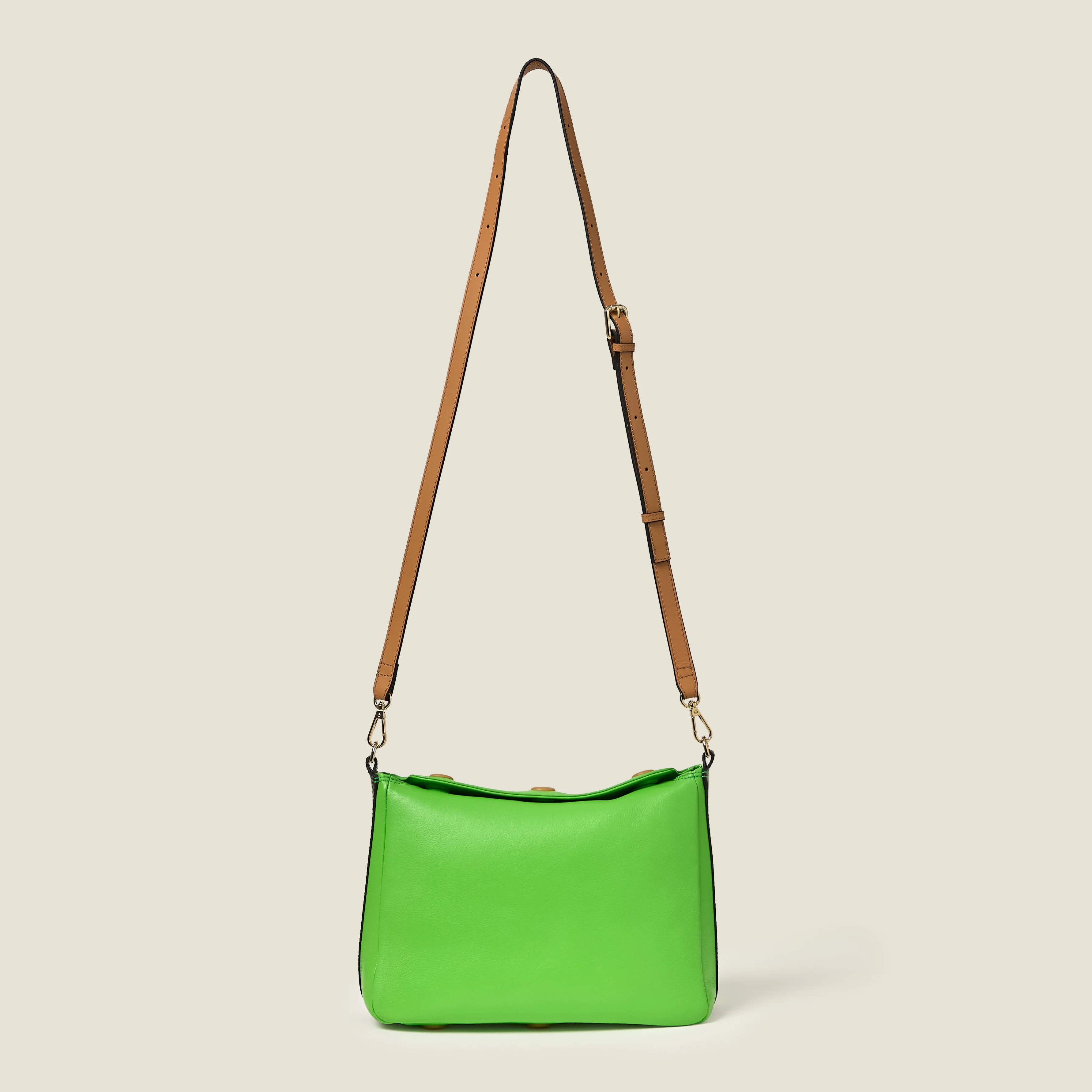 Small Softie Leather Shoulder Bag - Lawn Green - Image 4