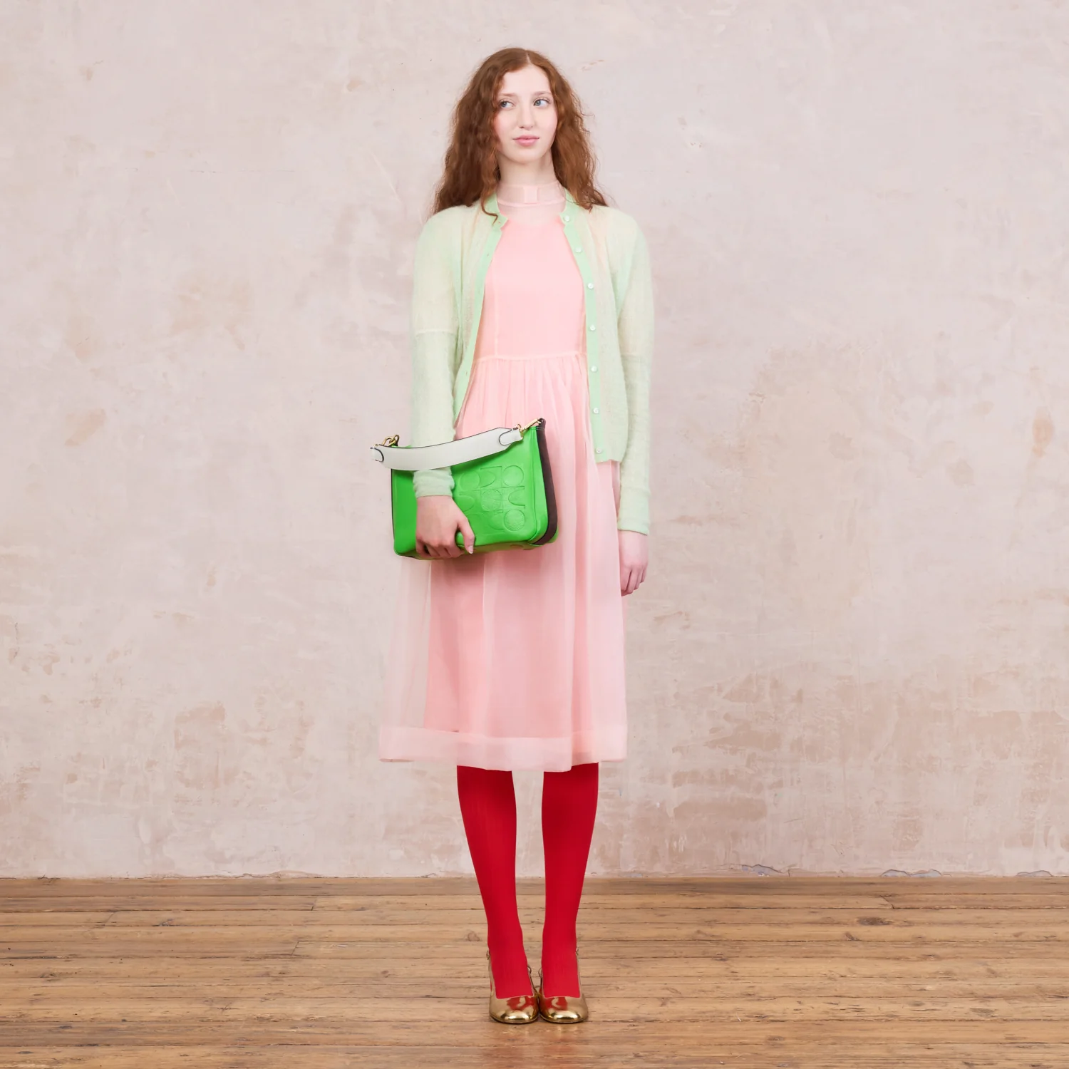 Small Softie Leather Shoulder Bag - Lawn Green - Image 9