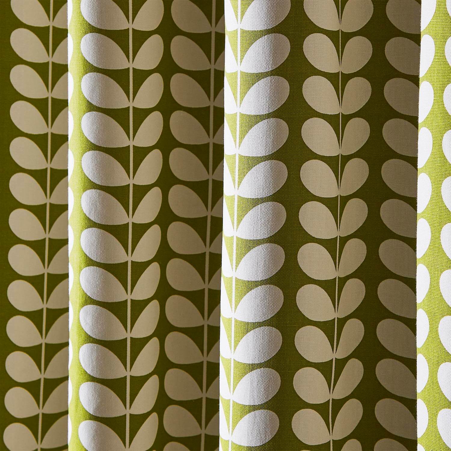 Solid Stem Lined Eyelet Curtains - Pear - Image 2
