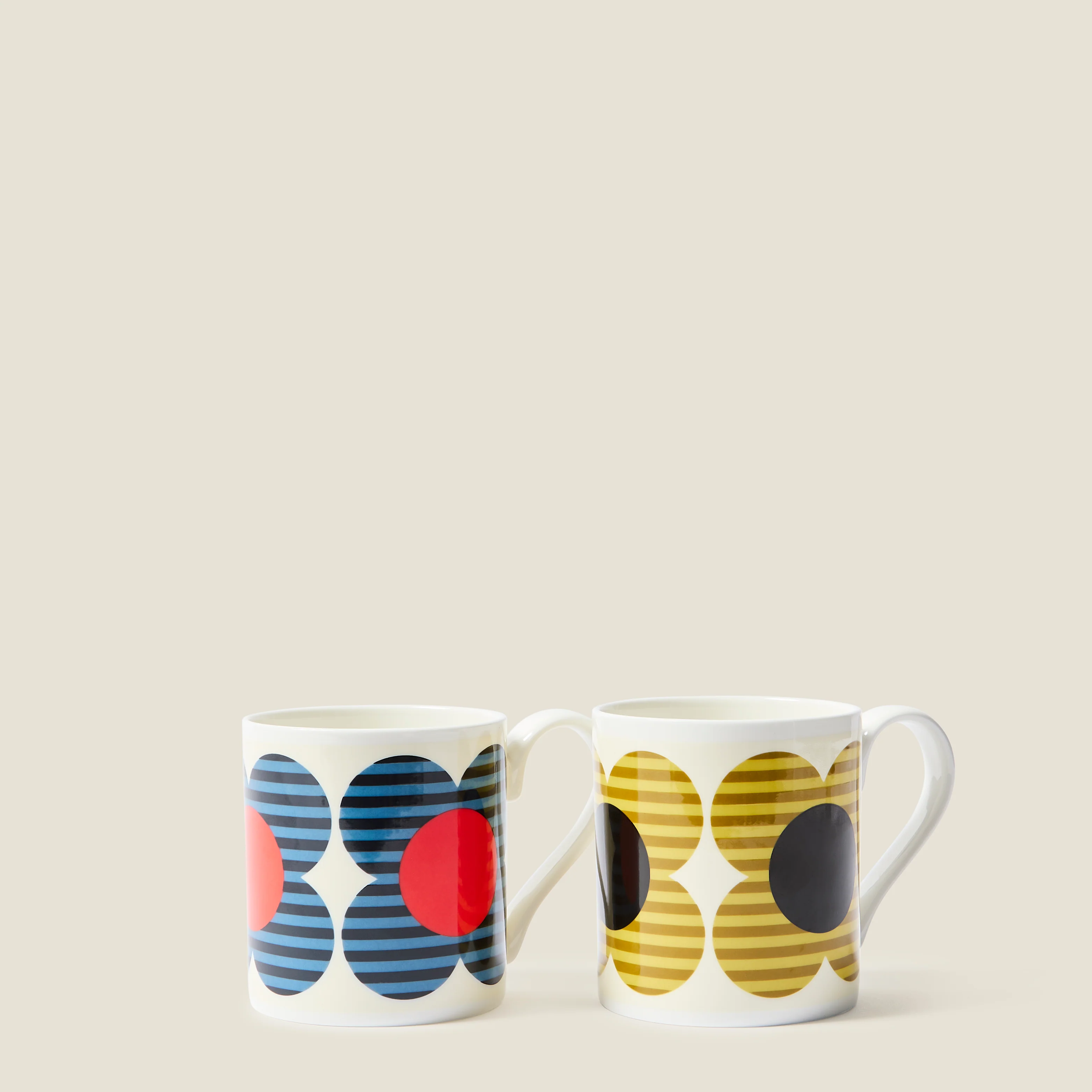 Standard Mug Set of 2 - Striped Flower - Image 2