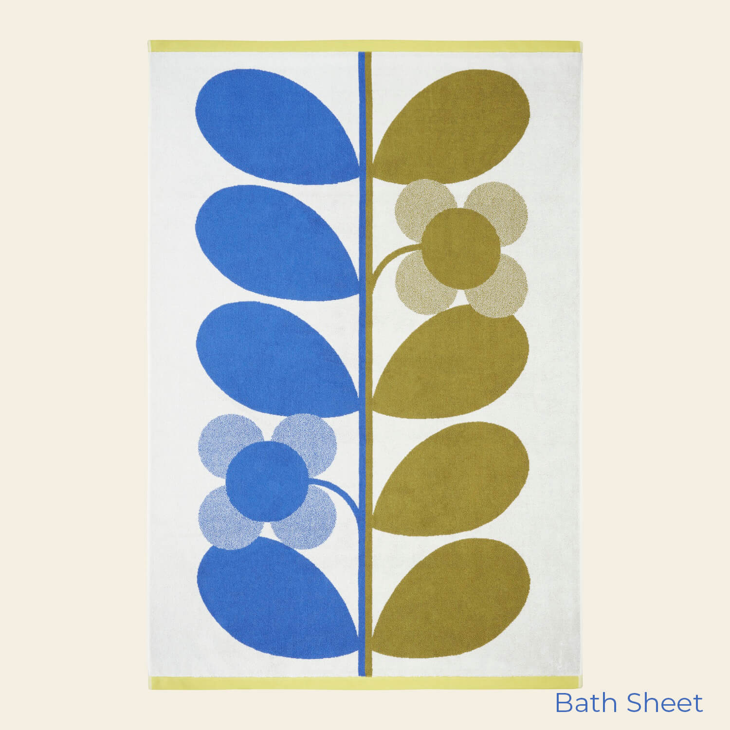 Stem Bloom Duo Towels - Blue and Fawn - Image 2