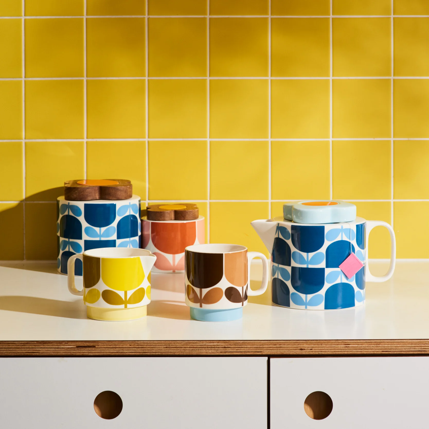 Tea Pot - Block Flower Navy - Image 2