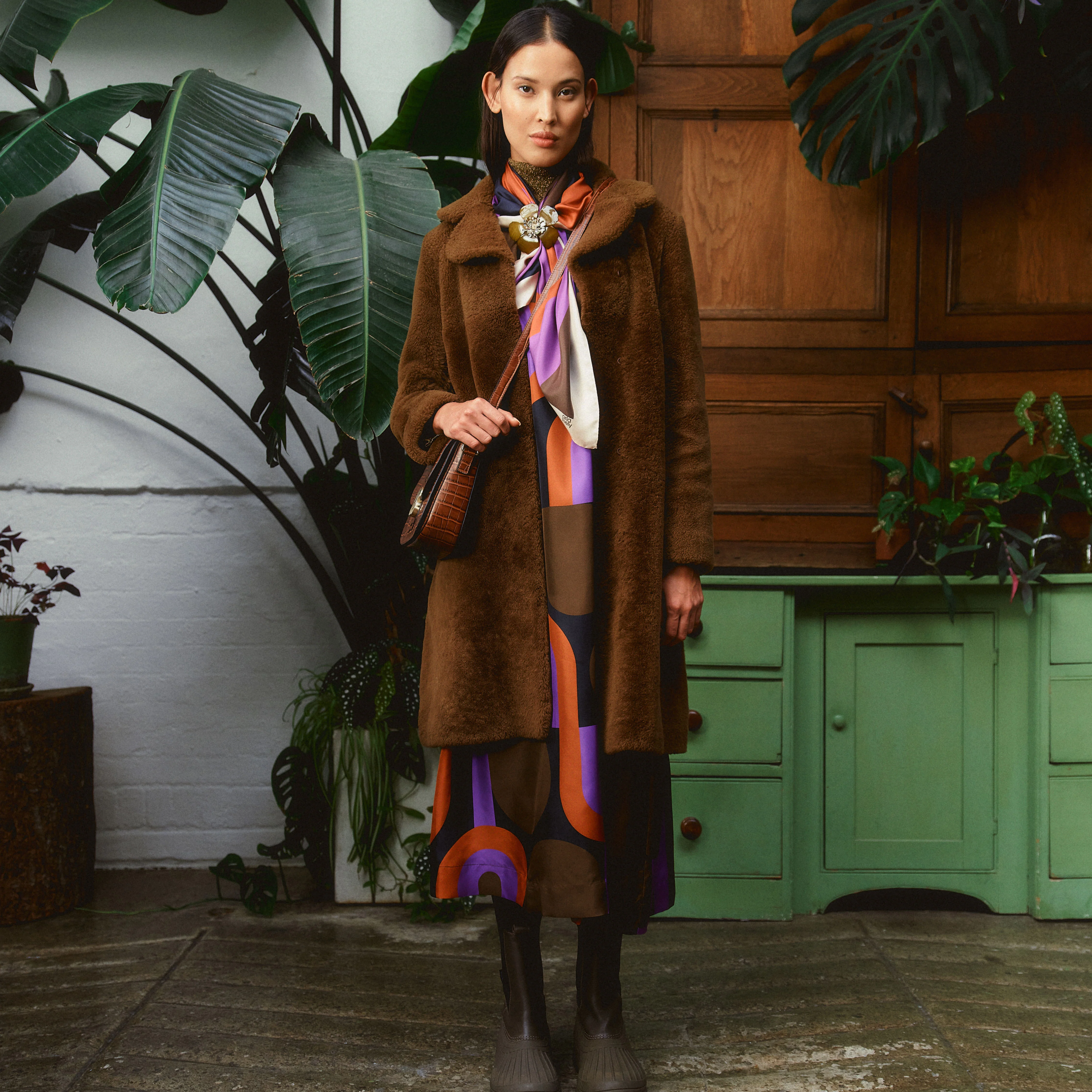 Orla Long Sleeve Midi Silk Dress - Circle Line - Image 5