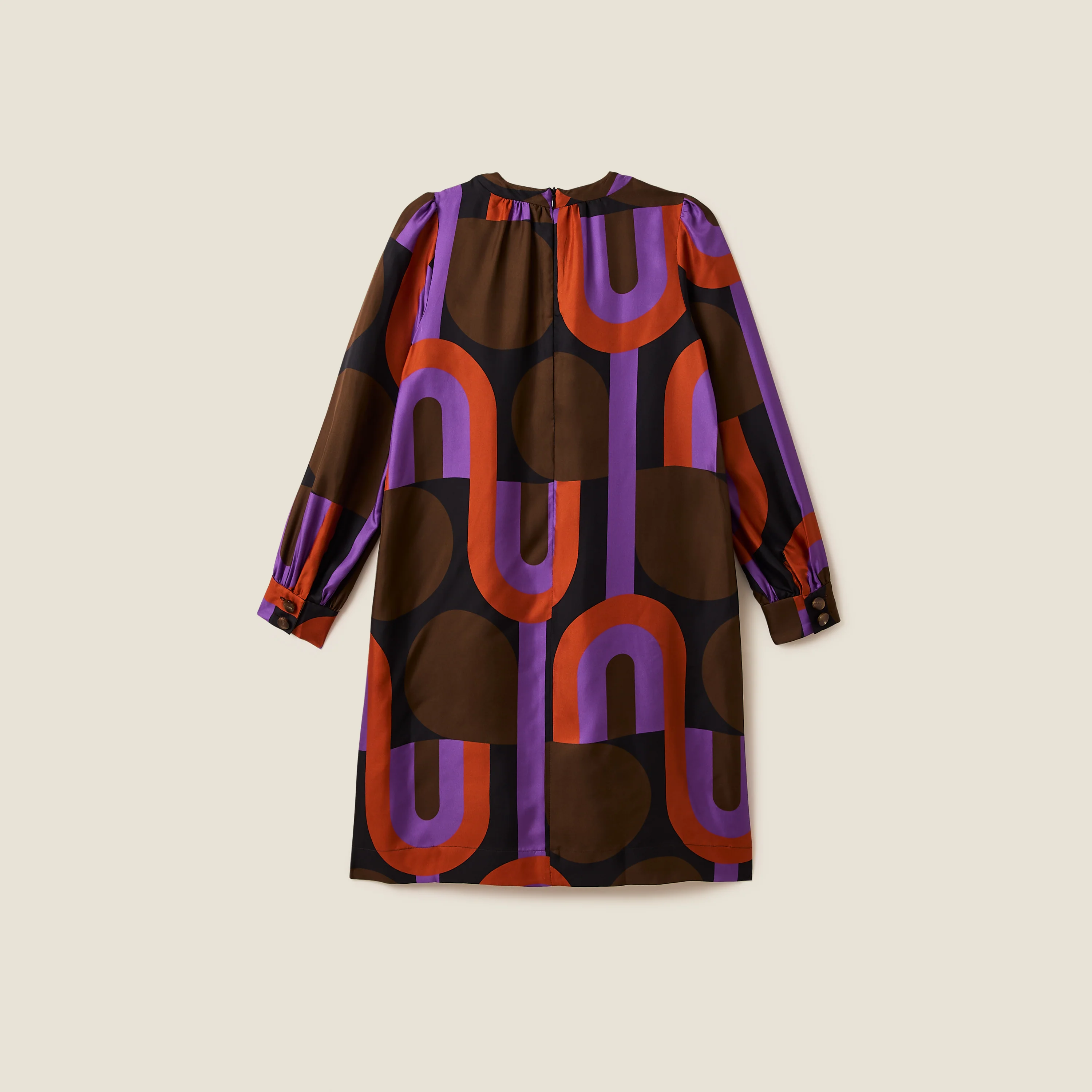 Orla Long Sleeve Mini Silk Dress - Circle Line - Image 3