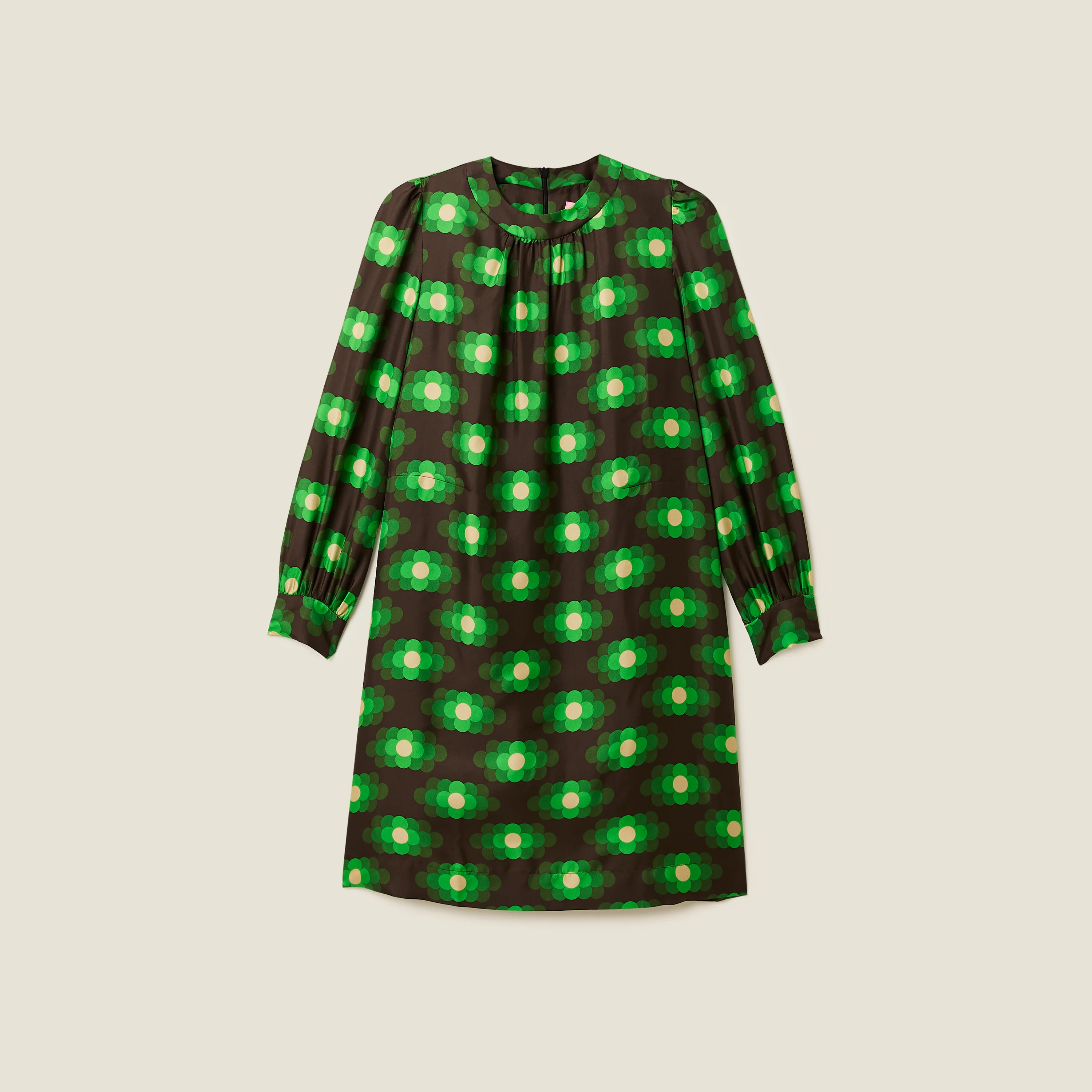 Orla Long Sleeve Mini Silk Dress - Flower Haze - Image 3