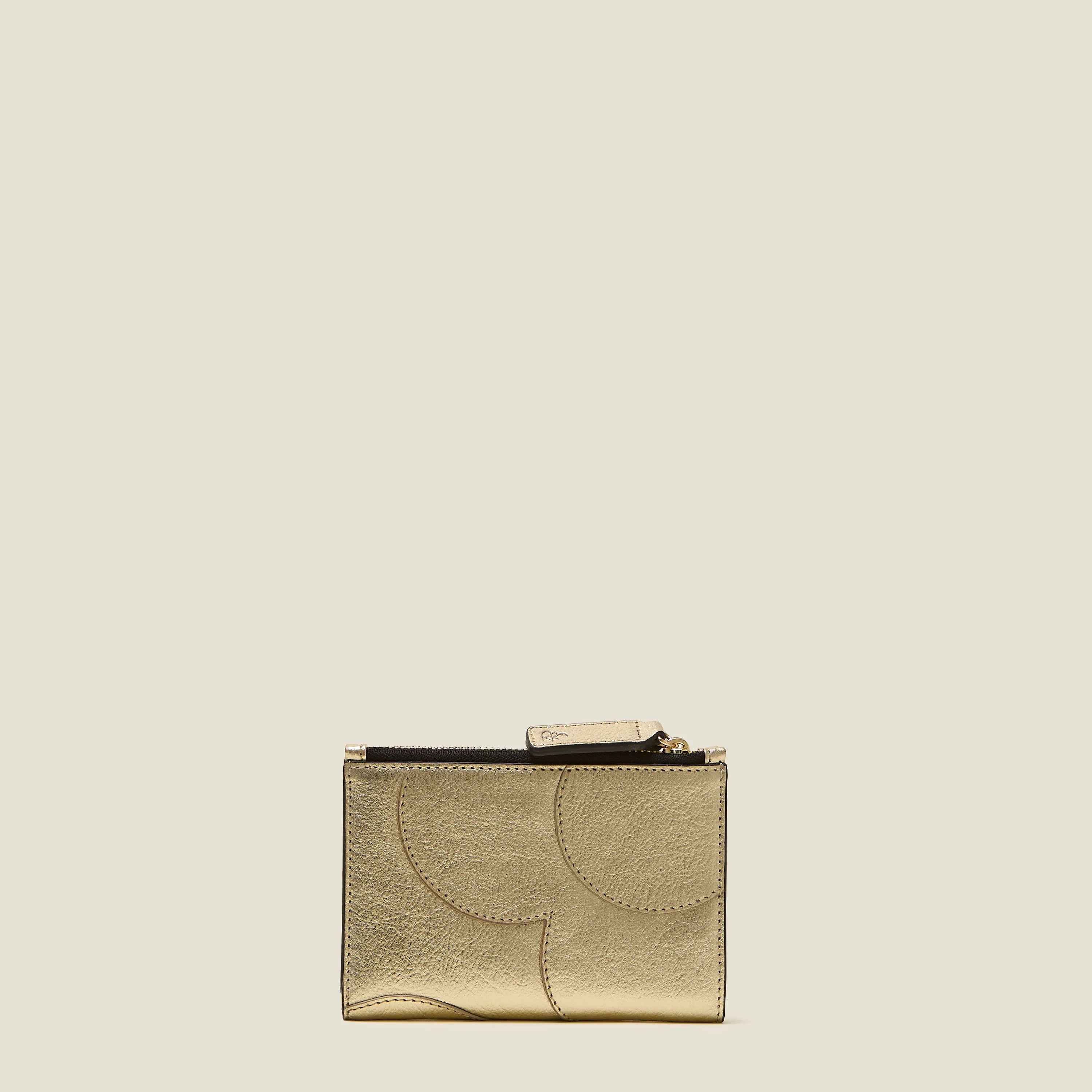 Two Way Coin Purse - Spot Flower Gold - Image 3