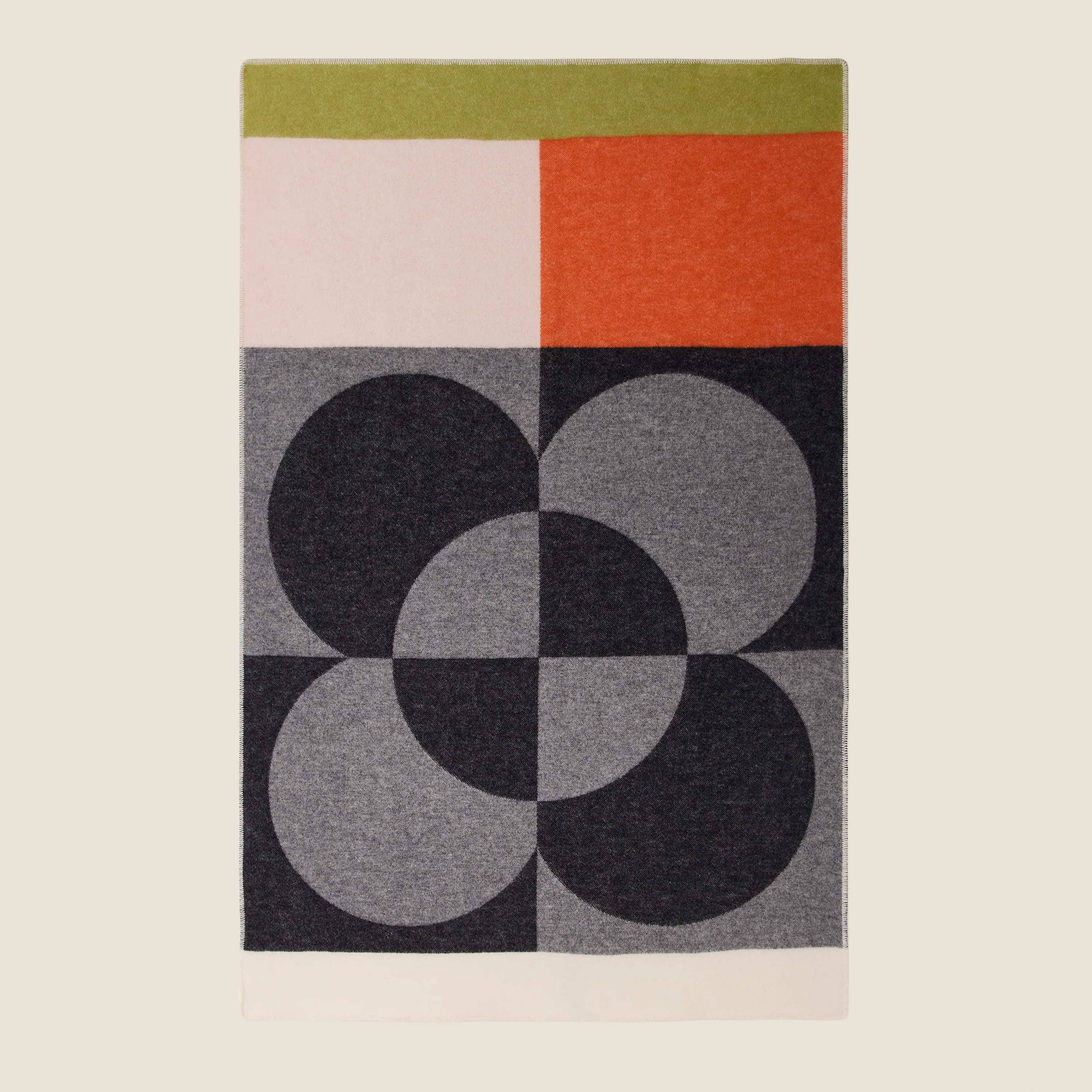 Wool Blanket - Quartered Flower Storm Paprika